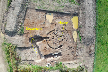 Aerial view of suspected early medieval house and associated souterrain at Shanbally (Rubicon Heritage)